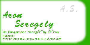 aron seregely business card